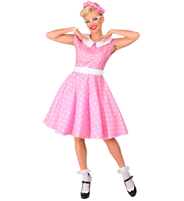 Widmann SRL Rock-'n- roll  fashion jurk roze 50s