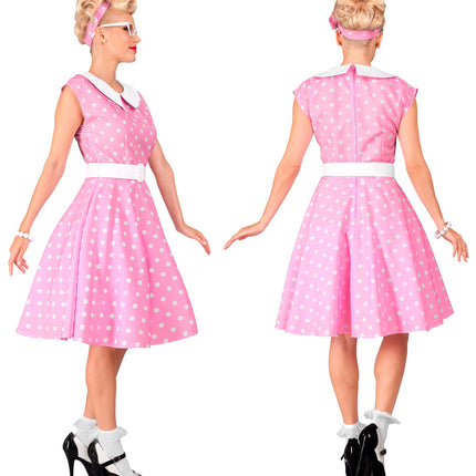 Widmann SRL Rock-'n- roll  fashion jurk roze 50s
