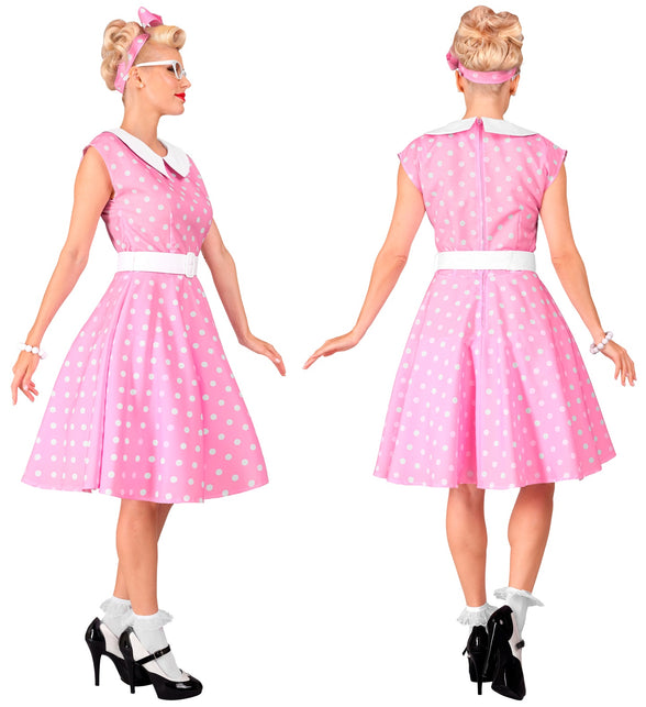 Widmann SRL Rock-'n- roll  fashion jurk roze 50s