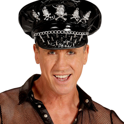 Widmann SRL Rocker hoed met schedeltje en ketting