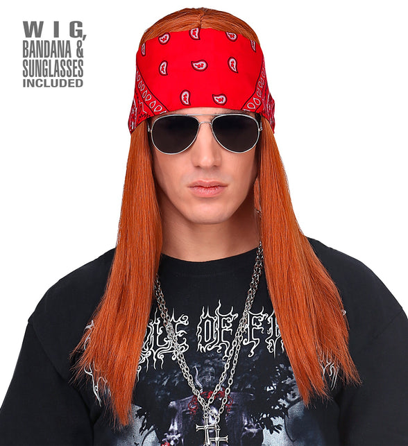 Widmann SRL Rockster pruik met Bandana en bril
