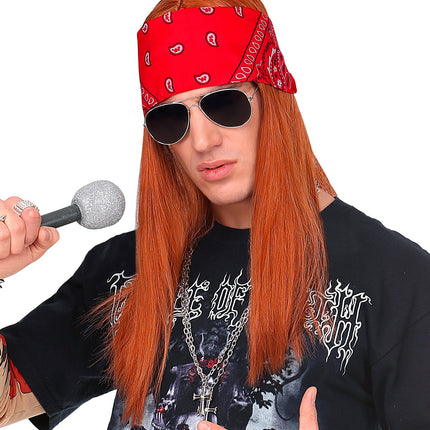 Widmann SRL Rockster pruik met Bandana en bril