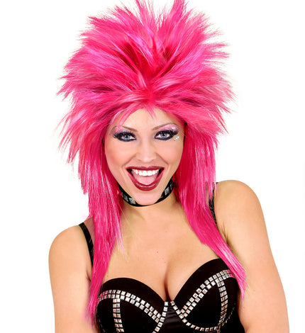 Widmann SRL Rockster pruik roze punk