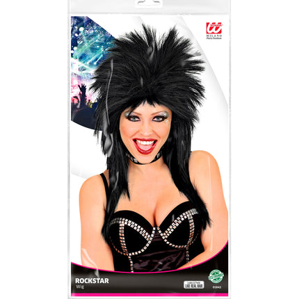 Widmann SRL Rockster pruik zwart punk