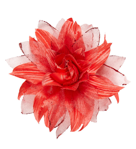 Widmann SRL Rode bloemen haarclip met glitters