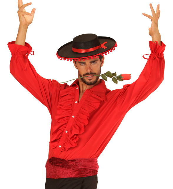 Widmann SRL Rode blouse met ruches