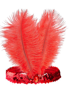 Widmann SRL Rode Charleston hoofdband met veren