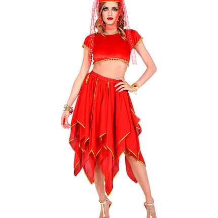 Widmann SRL Rode chiffon rok