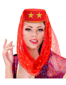 Widmann SRL Rode harem hoed met sluier