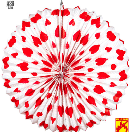 Widmann SRL Rode harten lampion deco voor trouwfeest