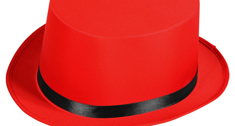 Widmann SRL Rode hoge hoed met zwarte band