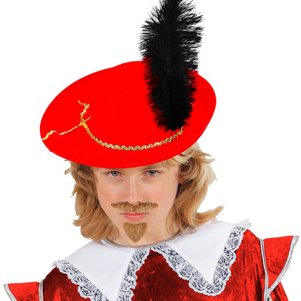 Widmann SRL Rode musketier hoed kind