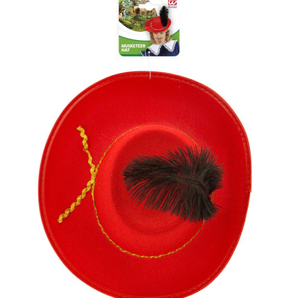 Widmann SRL Rode musketier hoed kind