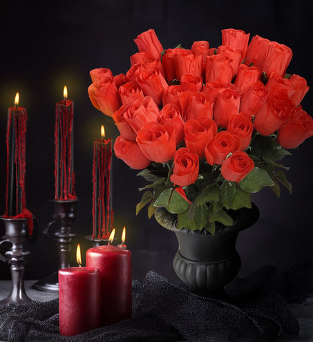 Widmann SRL Rode nep roos 44cm