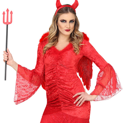 Widmann SRL Rode vleugels met marabou en glitters