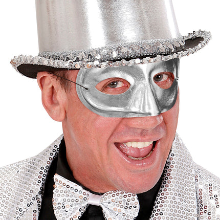 Widmann SRL Rond zilver oogmasker masquerade