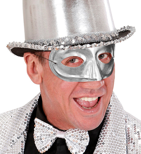 Widmann SRL Rond zilver oogmasker masquerade