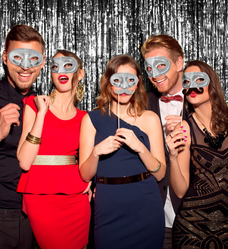 Widmann SRL Rond zilver oogmasker masquerade