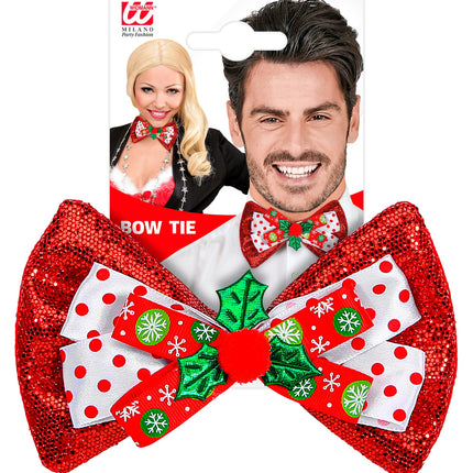 Widmann SRL Rood glitterstrikje kerstmis