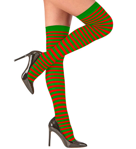 Widmann SRL Rood-groen gestreepte kousen