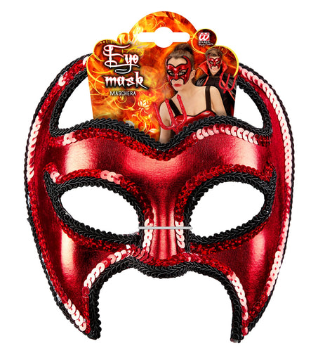 Widmann SRL Rood metallic duivelsmasker