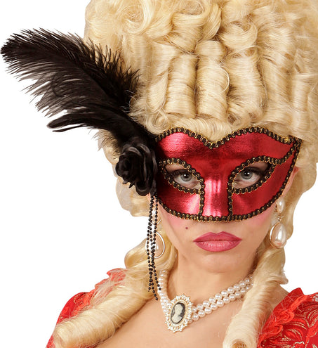 Widmann SRL Rood Metallic Venetiaans oogmasker