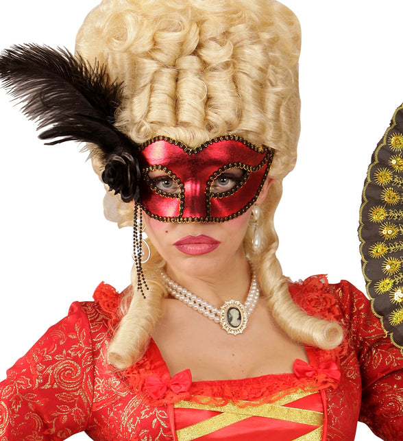 Widmann SRL Rood Metallic Venetiaans oogmasker