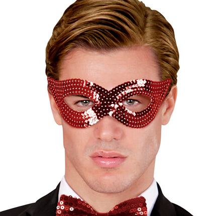 Widmann SRL Rood oogmasker pailletten