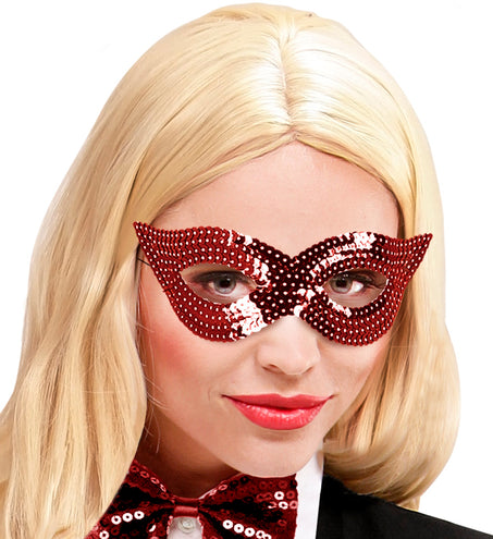 Widmann SRL Rood oogmasker pailletten