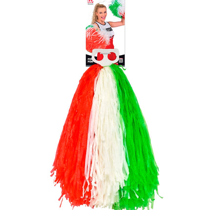 Widmann SRL Rood wit groene cheerleader pom pom
