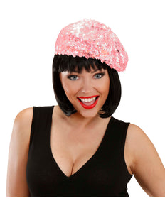 Widmann SRL Roze baret pailletten glitter muts