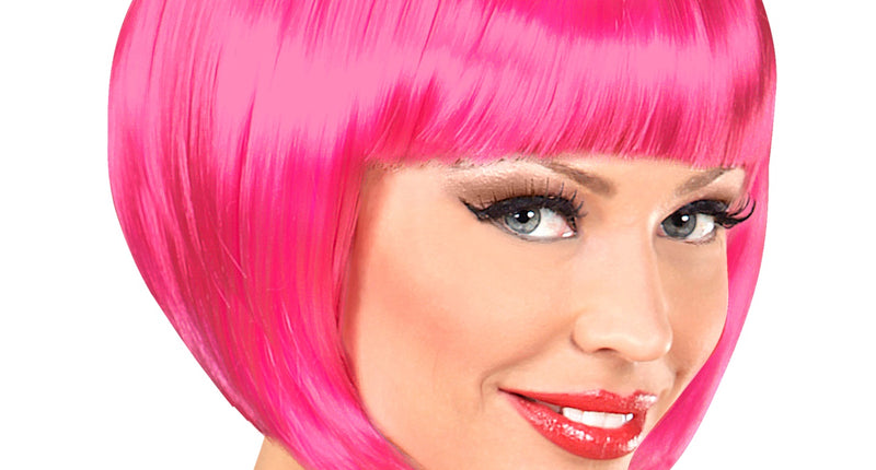 Widmann SRL Roze boblijn pruik dame