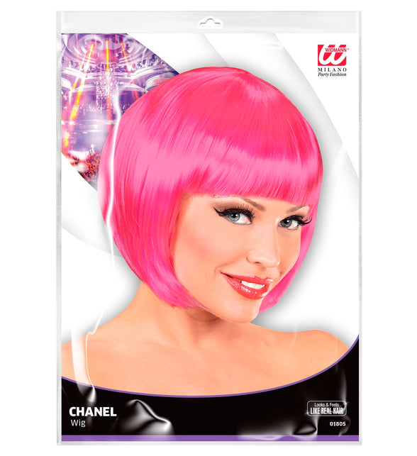 Widmann SRL Roze boblijn pruik dame