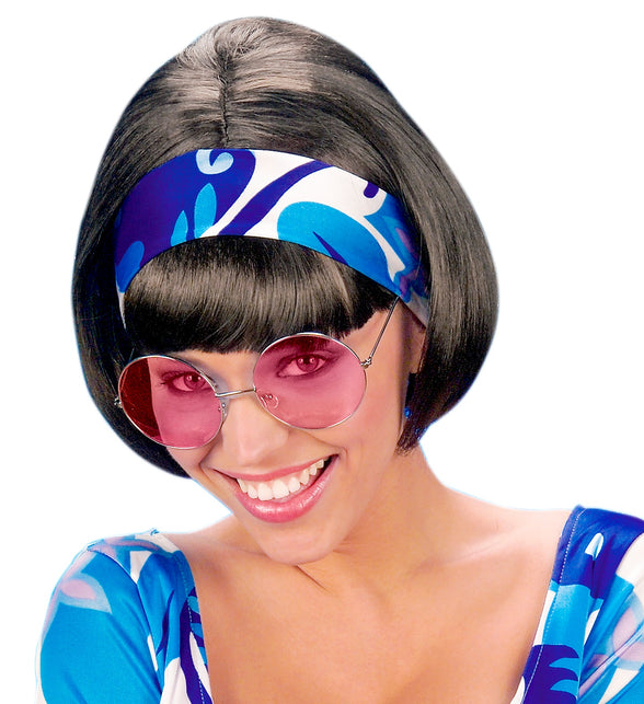 Widmann SRL Roze bril 70-er jaren Flower Power