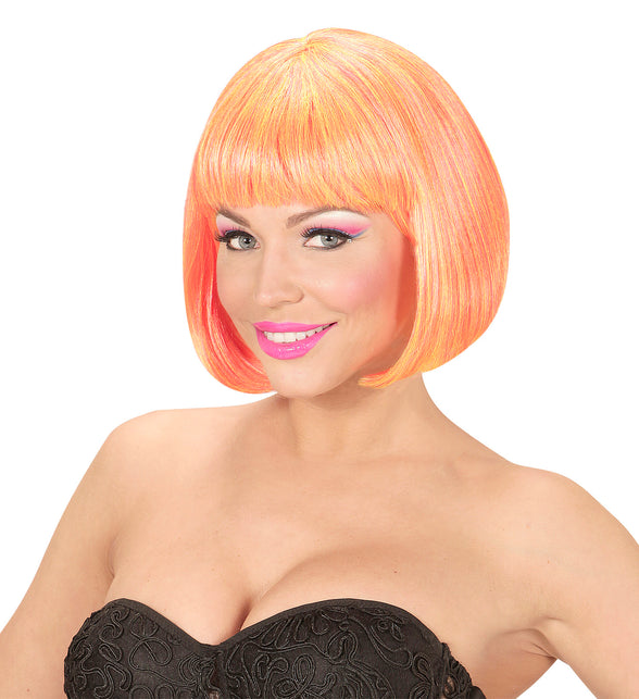 Widmann SRL Roze /gele Pruik Valentina mix