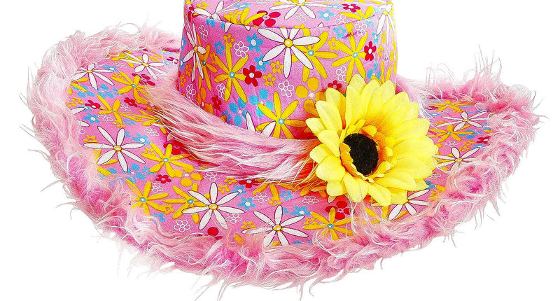 Widmann SRL Roze hoed Ibiza met zonnebloem