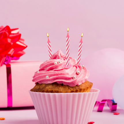 Widmann SRL Roze kaarsje happy birthday