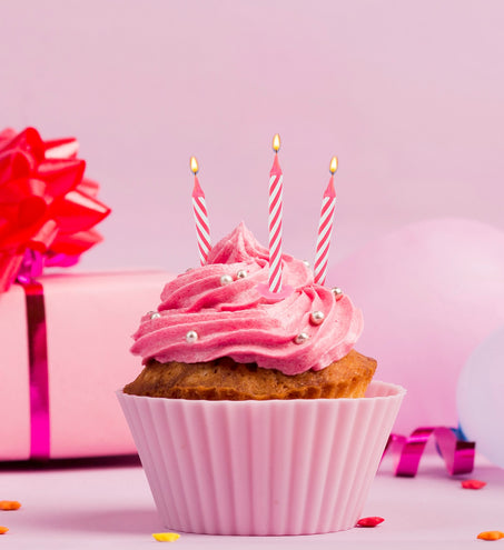 Widmann SRL Roze kaarsje happy birthday