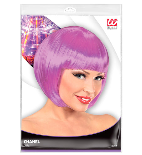 Widmann SRL Roze/ Magenta boblijnpruik dames