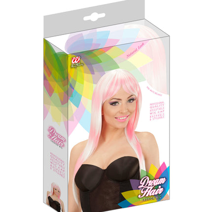 Widmann SRL Roze met wit gemêleerde pruik
