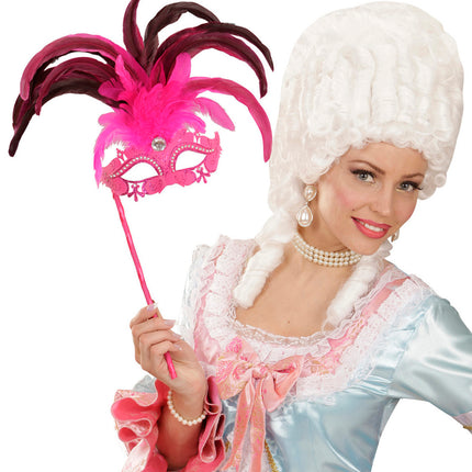 Widmann SRL Roze oogmasker met veren