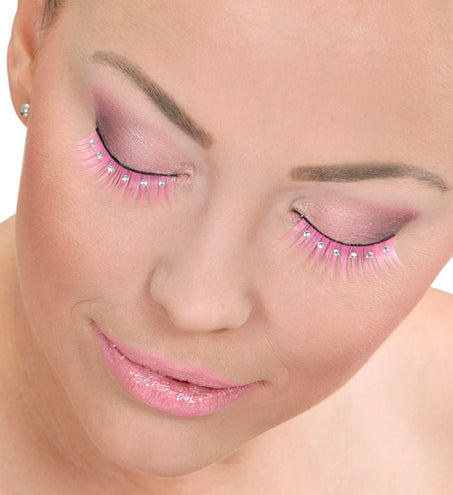 Widmann SRL Roze oogwimpers met strass