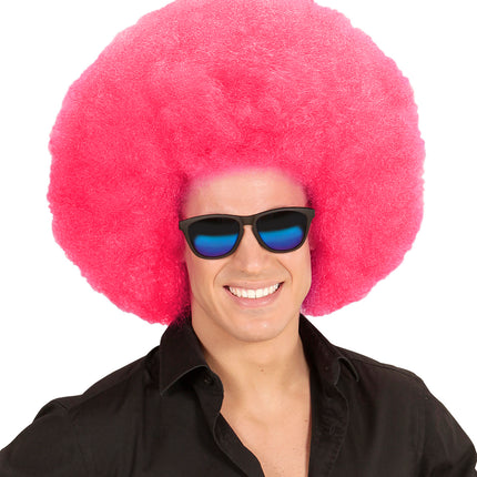 Widmann SRL Roze oversized Afro pruik