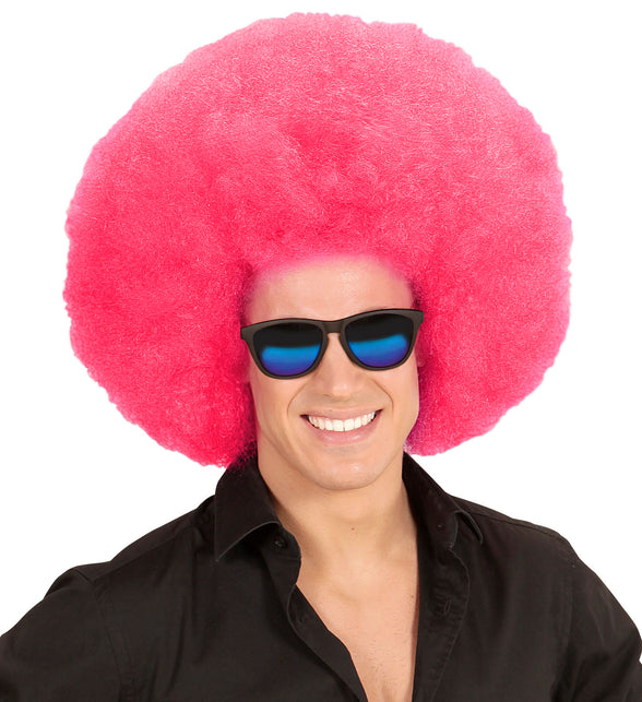 Widmann SRL Roze oversized Afro pruik