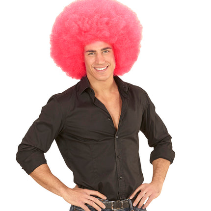 Widmann SRL Roze oversized Afro pruik