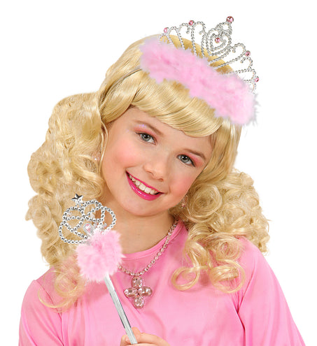 Widmann SRL Roze prinsessenkroon met marabou