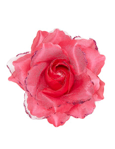 Widmann SRL Roze roos haarclip met glitters