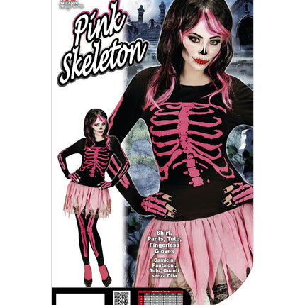 Widmann SRL Roze skeletonjurkjes voor Halloween