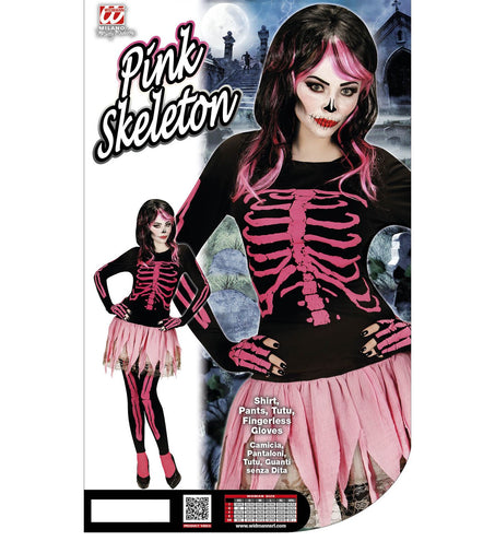 Widmann SRL Roze skeletonjurkjes voor Halloween