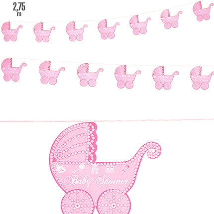 Widmann SRL Roze slinger met kinderwagentjes